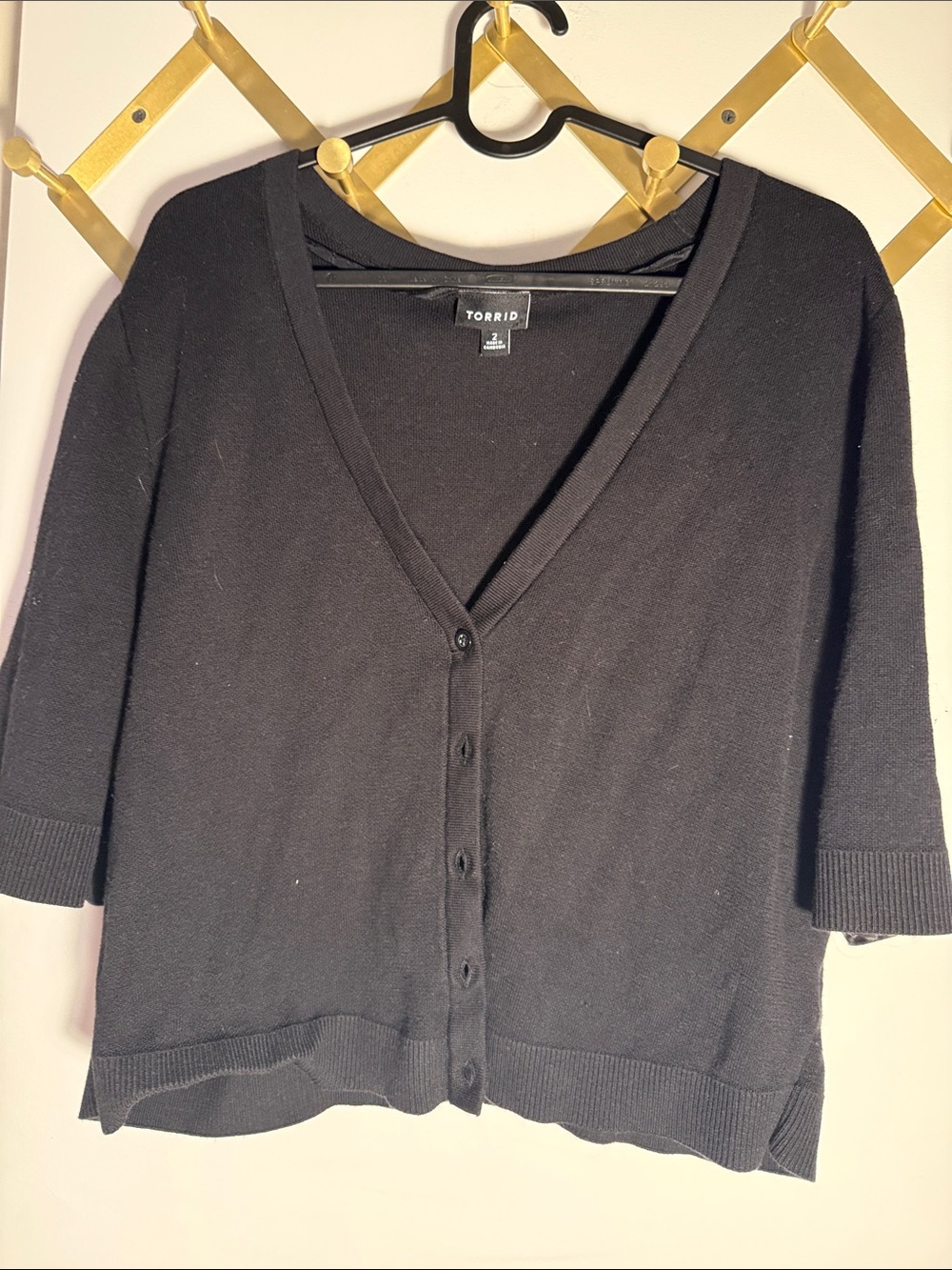 Torrid Black V-Neck Button Front Women's Sweater Cardigan